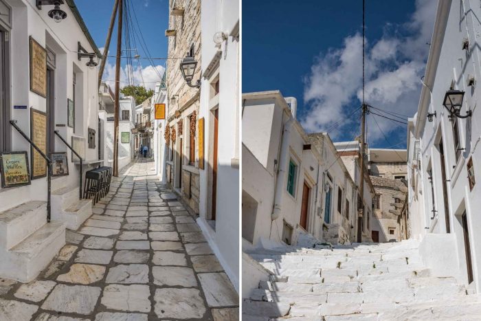 Marmeren straten van Apeiranthos op Naxos