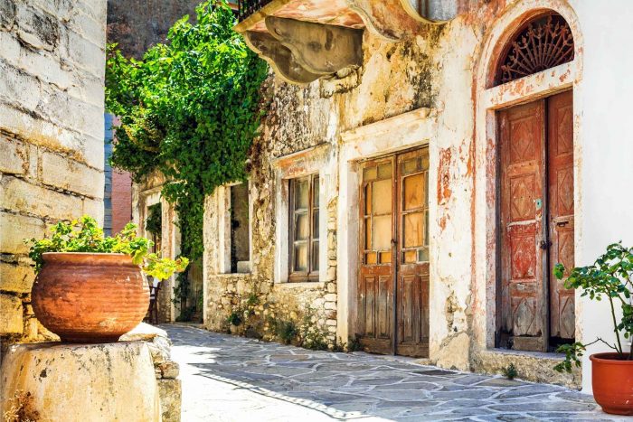 Traditionele Griekse straten van Chalki op NaxosTraditionele Griekse straten van Chalki op Naxos
