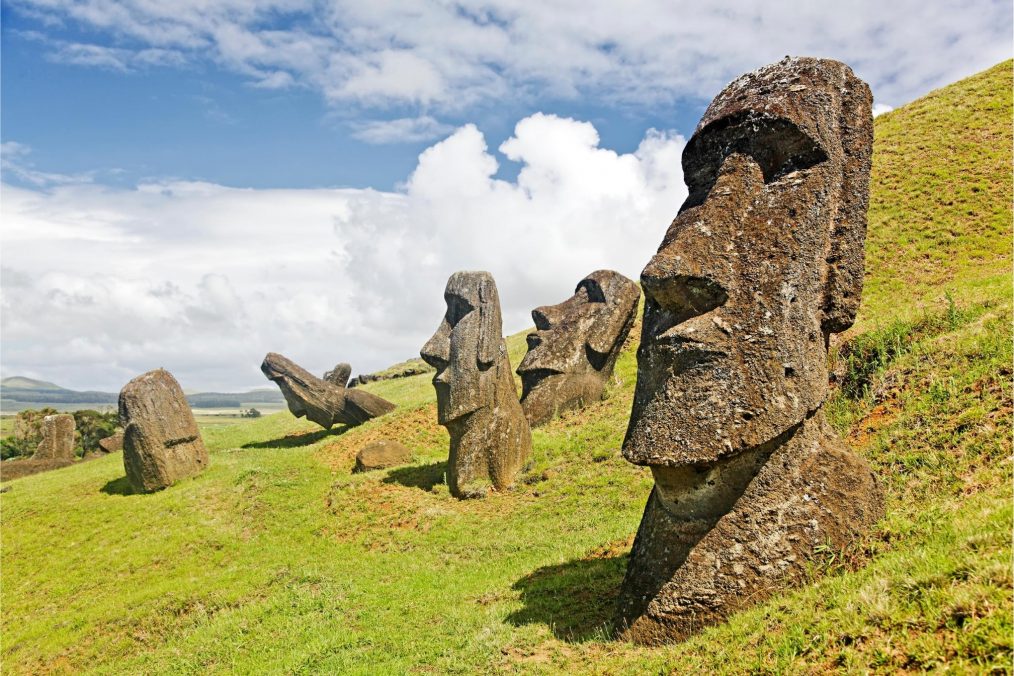 Historische Plaats - Paaseiland Moai Beelden in Chili