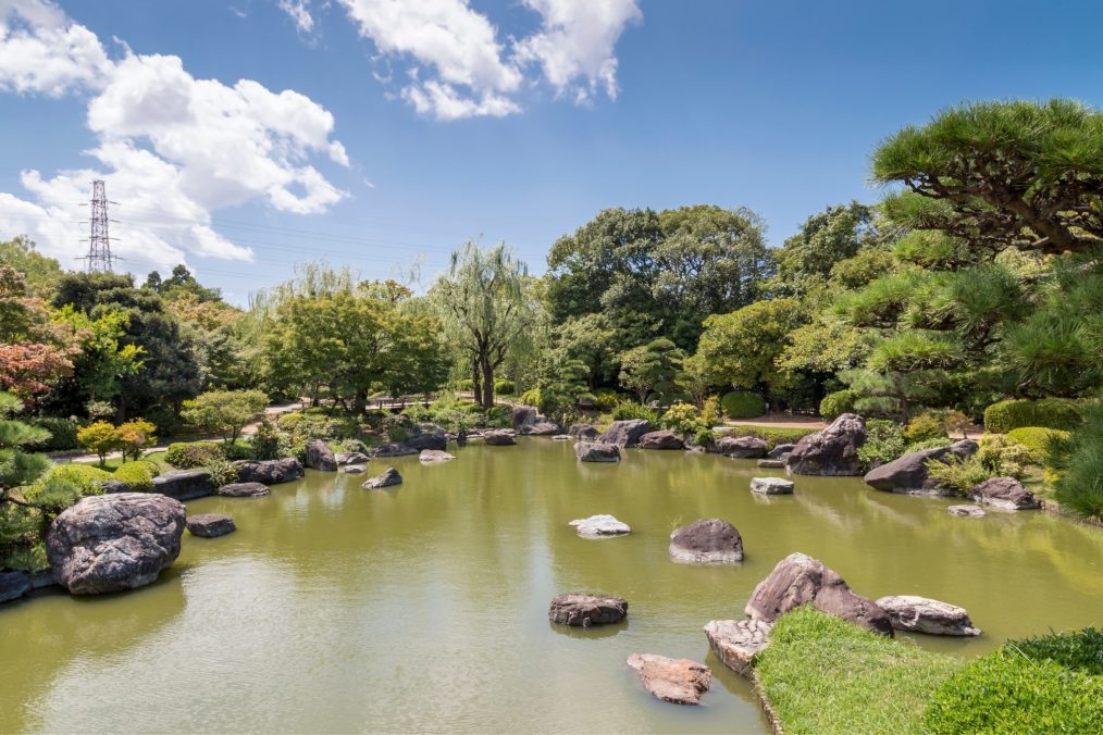 Japanse tuin in Sakai bij Osaka