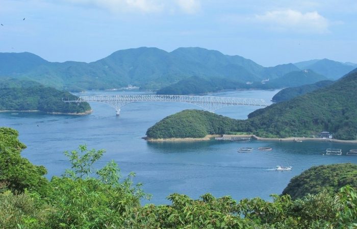 Uitkijkpunt Ryukanzan op Wakamatsu Eiland in de Goto Eilanden