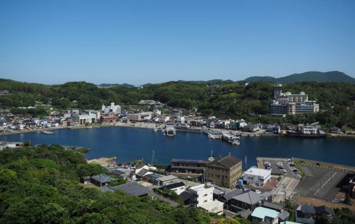 Uitzicht vanaf Hirado Kasteel