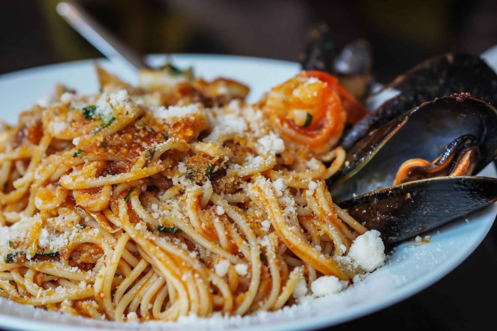 Italiaanse pasta met zeevruchten