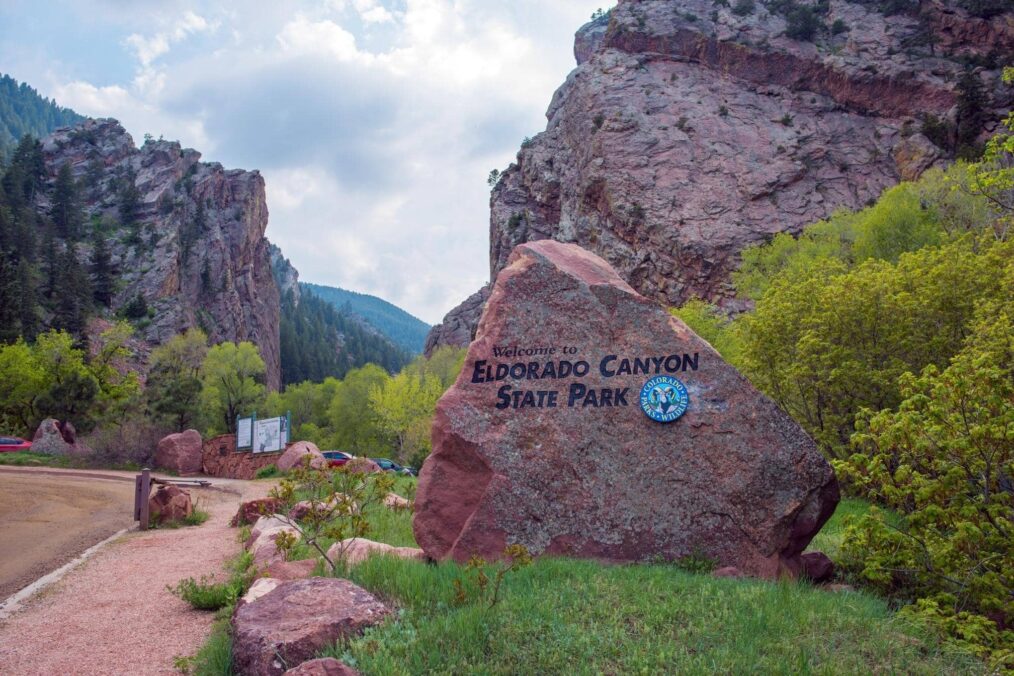 Welkom rots in Eldorado Canyon in Colorado