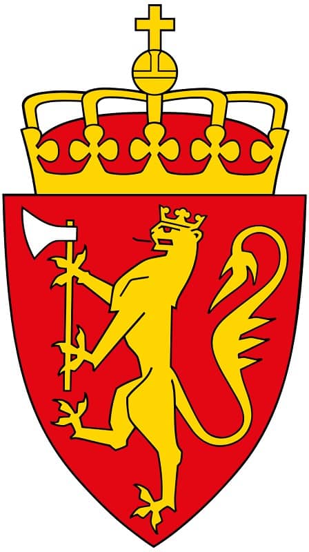 Nationaal wapen van Noorwegen (de gekroonde leeuw)